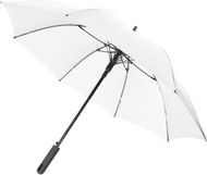 23" Noon-sateenvarjo, automaattinen, tuulenpitävä, valkoinen liikelahja logopainatuksella